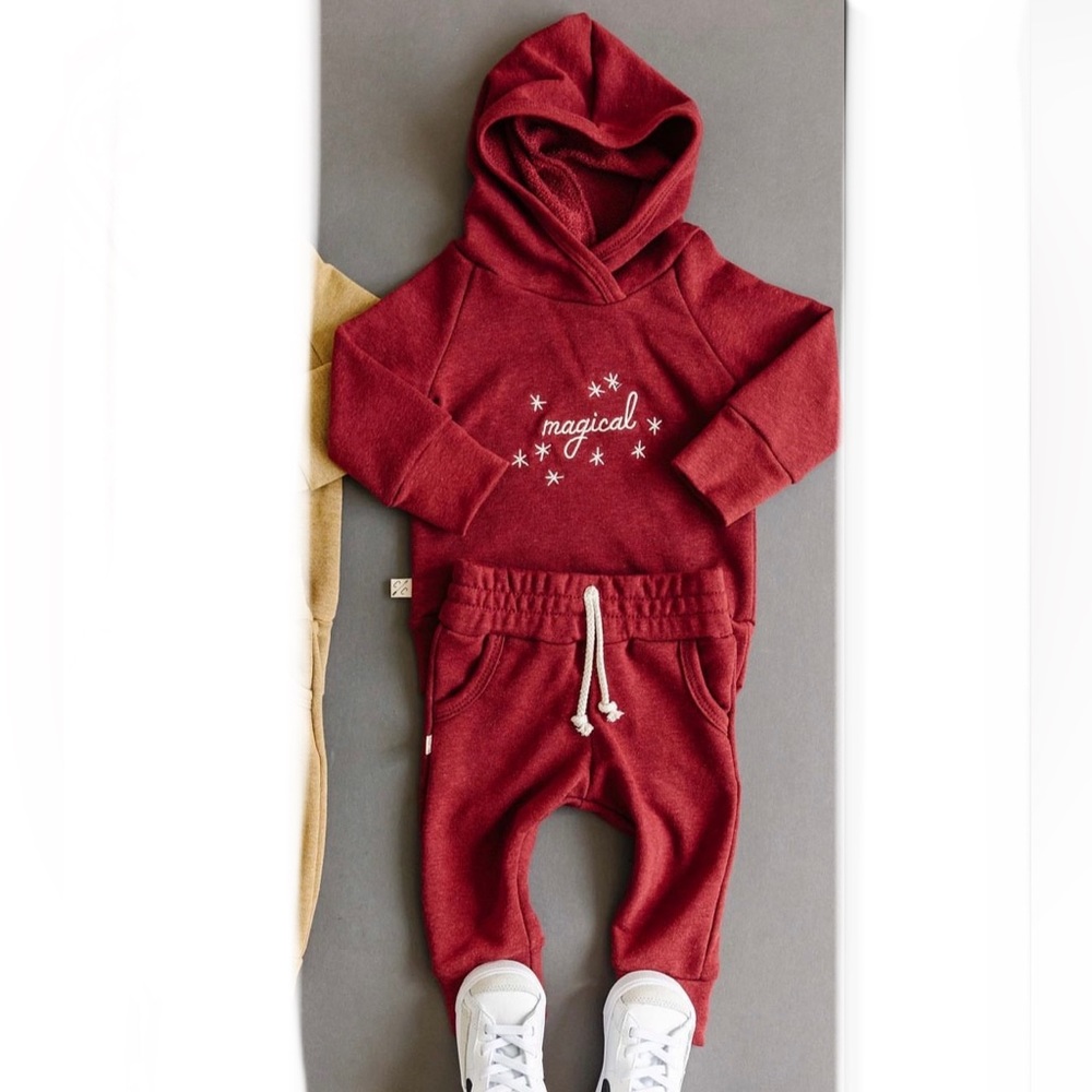 Childhoods Magical on Crimson Trademark Hoodie and Jogger Set